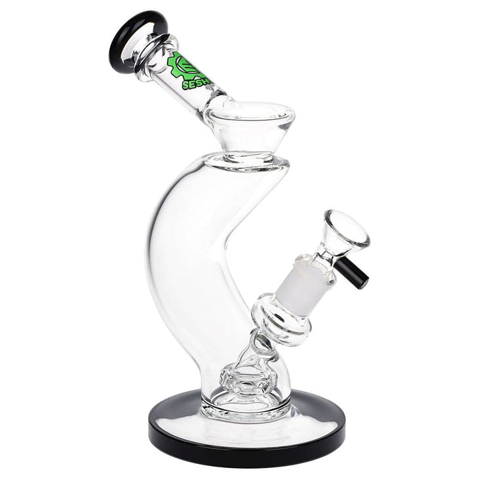 SeshGear Hip Check Curved Glass Water Pipe | 7.75" | 14mm F - Toker Supply