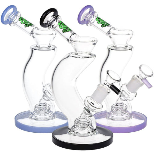 SeshGear Hip Check Curved Glass Water Pipe | 7.75" | 14mm F - Toker Supply