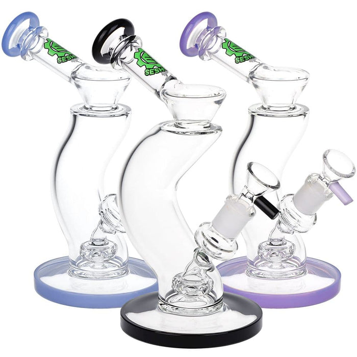 SeshGear Hip Check Curved Glass Water Pipe | 7.75" | 14mm F - Toker Supply