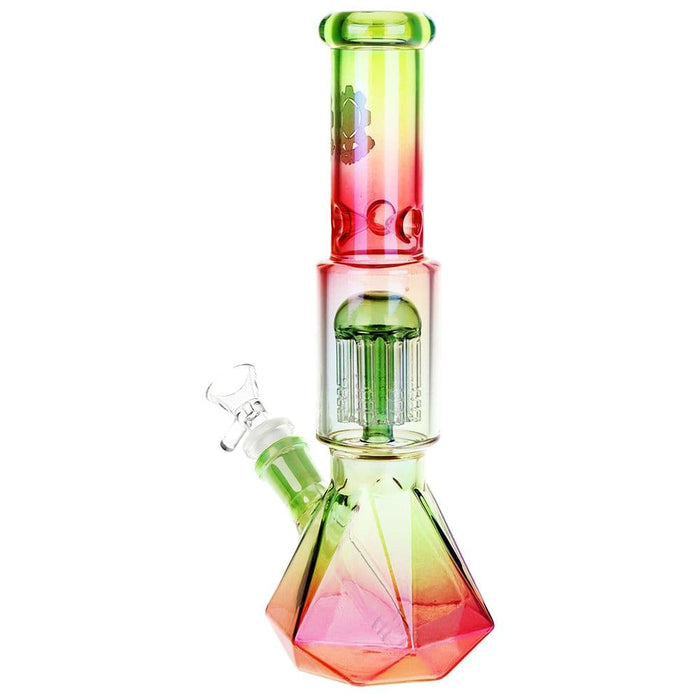 SeshGear Prism Ombre Glass Water Pipe - 10.25" 3ct/ 14mm F / Assorted Colors - Toker Supply