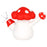 SeshGear Red Mushroom Silicone Water Pipe - 4.5" / 14mm F / Red - Toker Supply