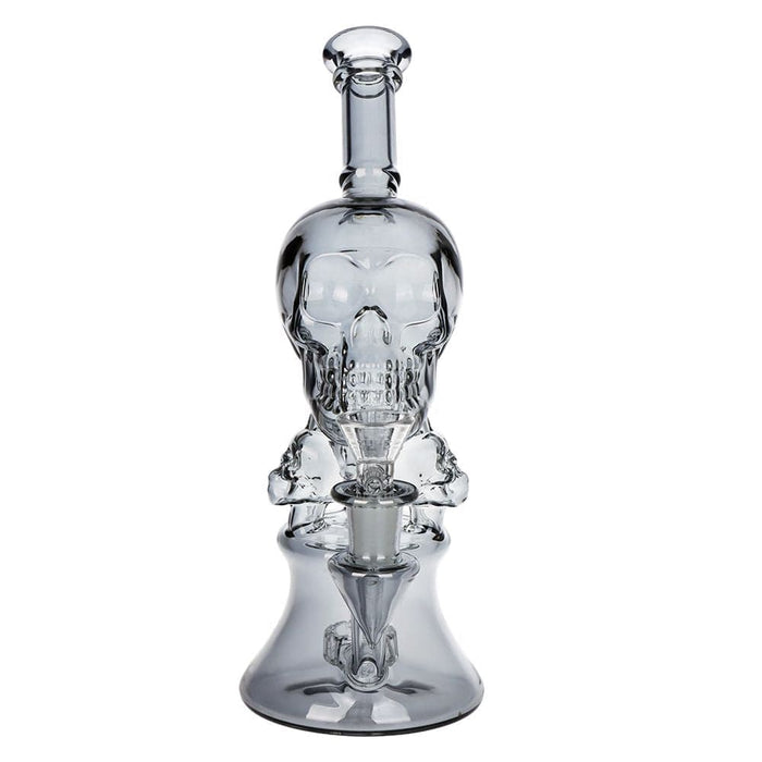 SeshGear Stacked Skulls Electroplated Glass Water Pipe - 9" - Toker Supply