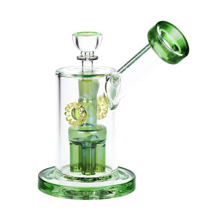 SeshGear Steampunk Gears Fumed Perc Glass Water Pipe | 6.5" | 14mm F - Toker Supply