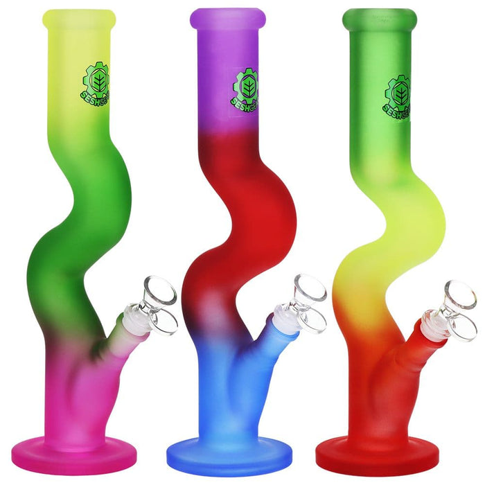 SeshGear Winding Path Ombre Glass Water Pipe - 12.75" / 14mm F / Colors Vary - Toker Supply