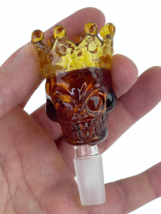 Skull & Crown Glass Bong Bowl - 14mm - Toker Supply