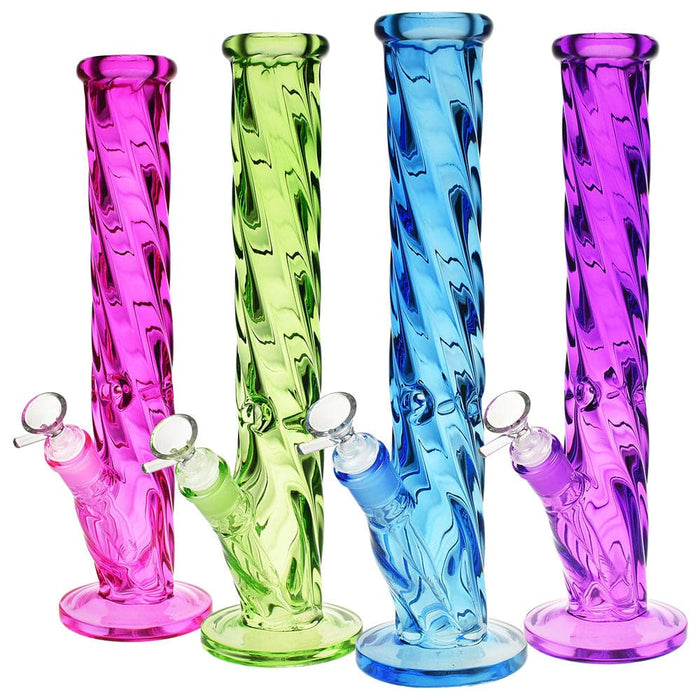 Slick Spiral Straight Tube Water Pipe -13.5" - Toker Supply