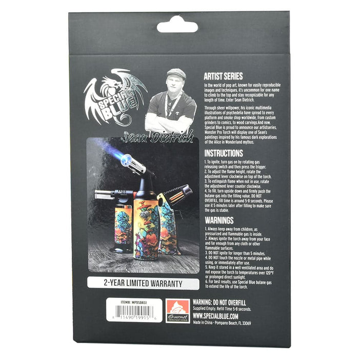 Special Blue Sean Dietrich Monster Pro Torch Lighter - 8" - Toker Supply