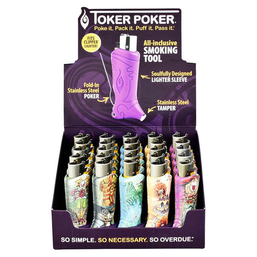 Toker Poker Lighter Sleeve- 25PC Clipper/Alice in Wonderland/Asst - Toker Supply