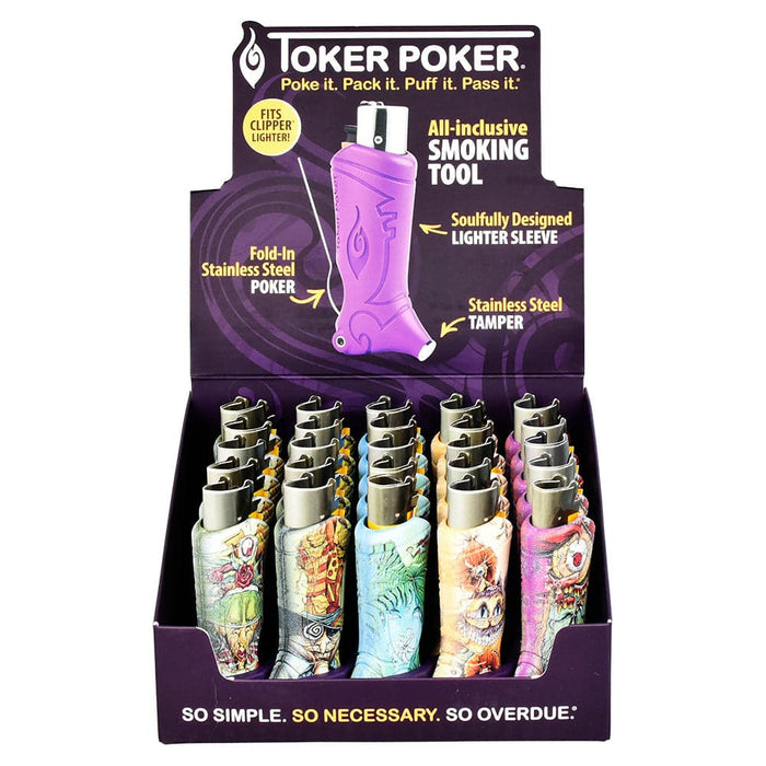 Toker Poker Lighter Sleeve- 25PC Clipper/Alice in Wonderland/Asst - Toker Supply