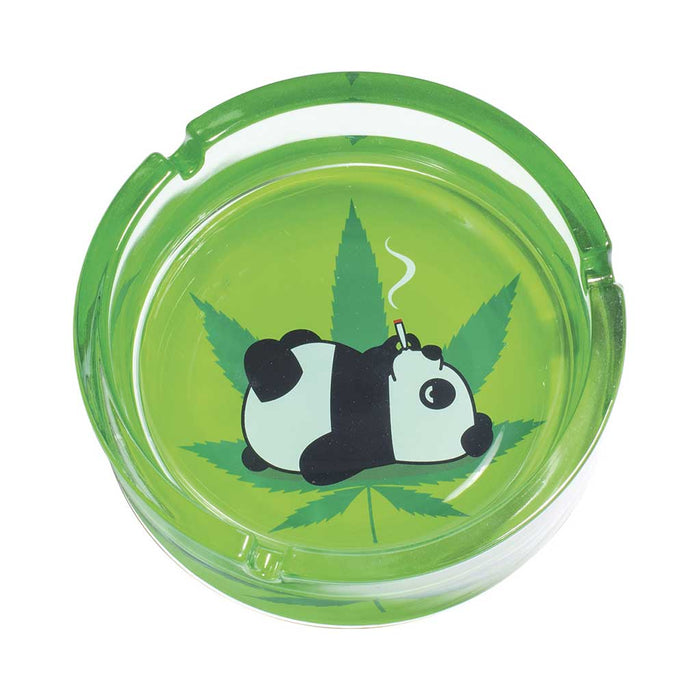 TOKING PANDA LEAF GLASS ASHTRAY - Toker Supply