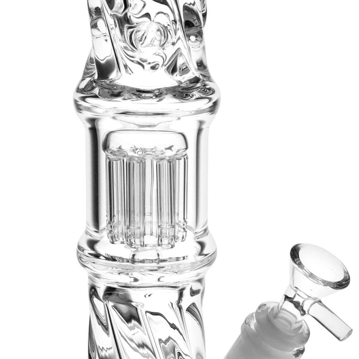 Translucent Twisty Jellyfish Perc Straight Glass Water Pipe | 13.75" - Toker Supply