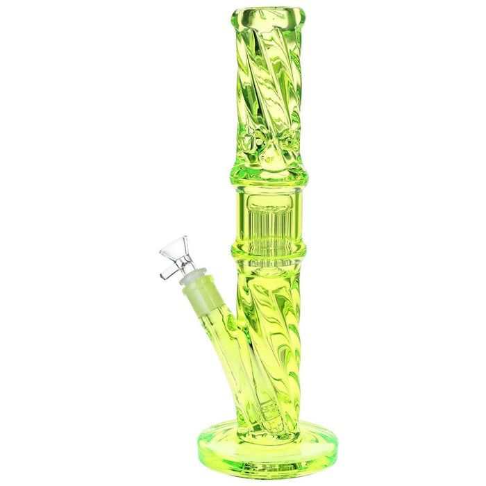 Translucent Twisty Jellyfish Perc Straight Glass Water Pipe | 13.75" - Toker Supply