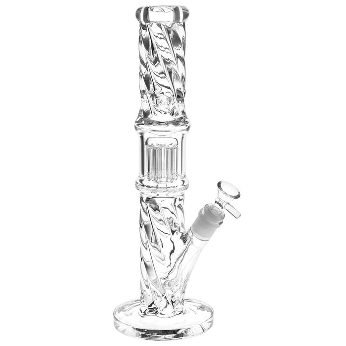 Translucent Twisty Jellyfish Perc Straight Glass Water Pipe | 13.75" - Toker Supply