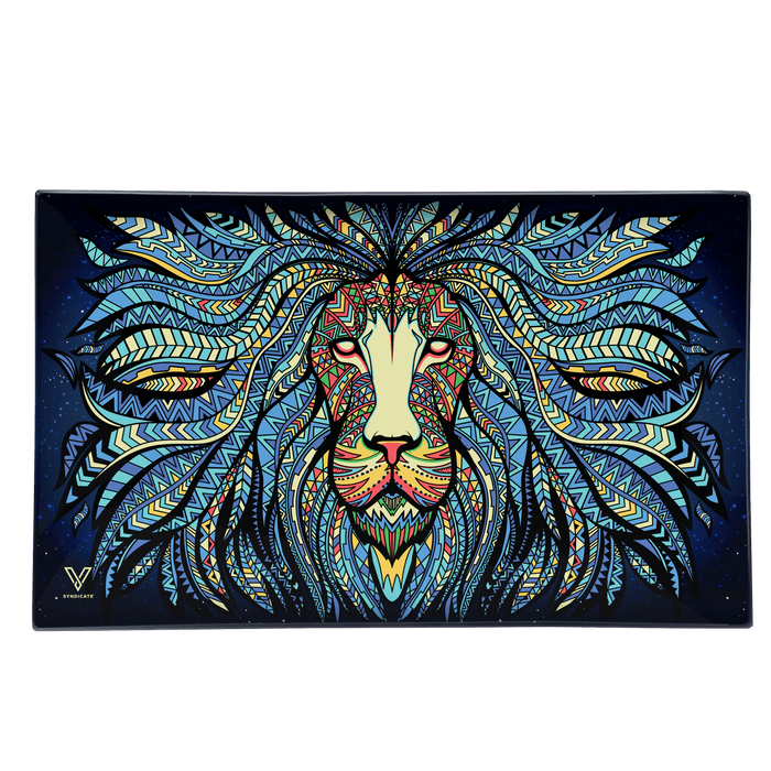 Tribal Lion Glass Rollin' Tray - Toker Supply