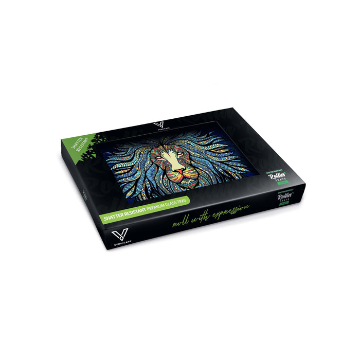 Tribal Lion Glass Rollin' Tray - Toker Supply