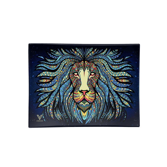 Tribal Lion Glass Rollin' Tray - Toker Supply