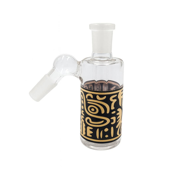 TRIBAL PRINT ASH CATCHER WITH SHOWERHEAD PERC 14MM MALE 45° ANGLE - Toker Supply