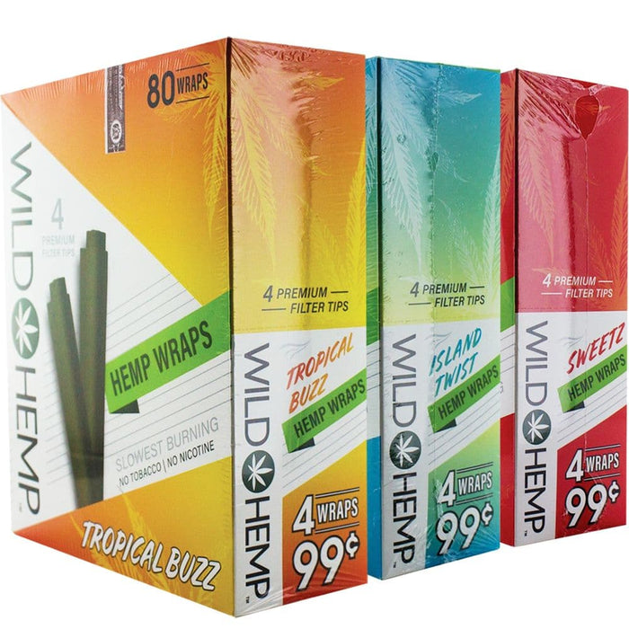 Wild Hemp Hemp Wraps | 4pc | 20pk Display - Toker Supply