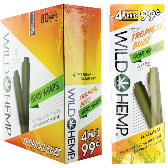 Wild Hemp Hemp Wraps | 4pc | 20pk Display - Toker Supply