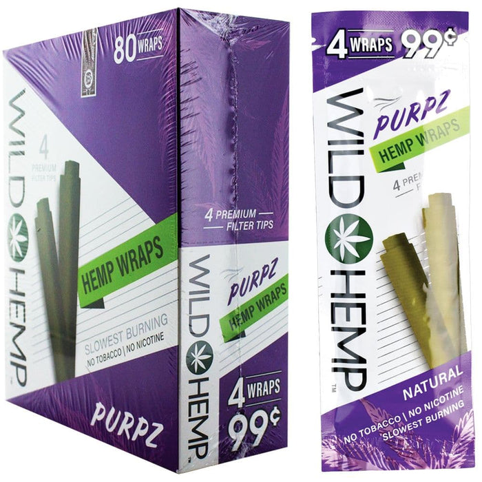 Wild Hemp Hemp Wraps | 4pc | 20pk Display - Toker Supply