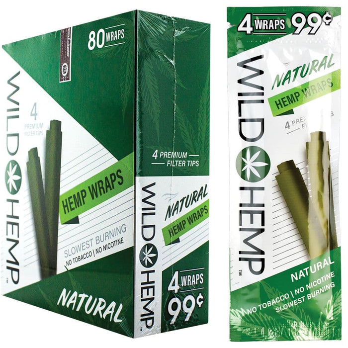 Wild Hemp Hemp Wraps | 4pc | 20pk Display - Toker Supply