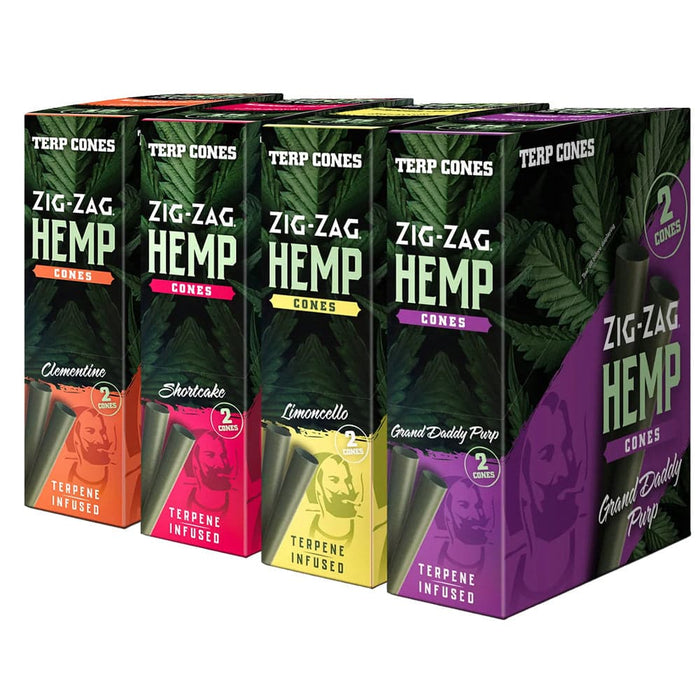 Zig Zag Terpene Infused Pre-Rolled Cones | 2pk | 15pc Display - Toker Supply