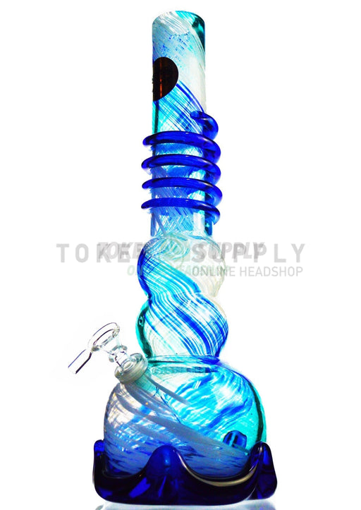 16" Spiral Tube Colored Glass Water Pipe