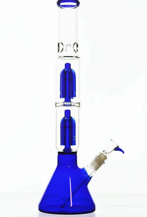18” Double Tree Perc Straight Tube Water Pipe - Toker Supply