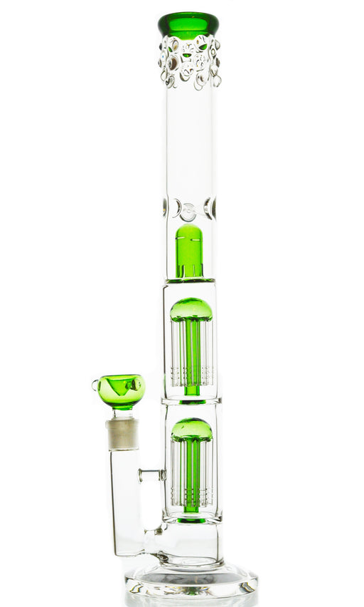 18" Glass Water Pipe w/ Double Tree Percs - Toker Supply