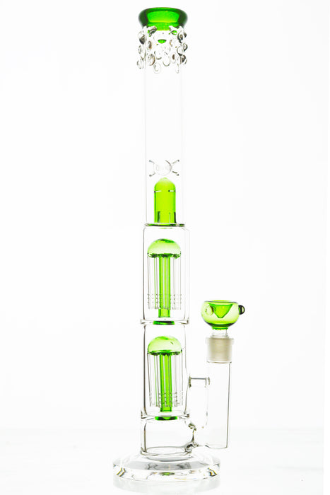 18" Glass Water Pipe w/ Double Tree Percs - Toker Supply