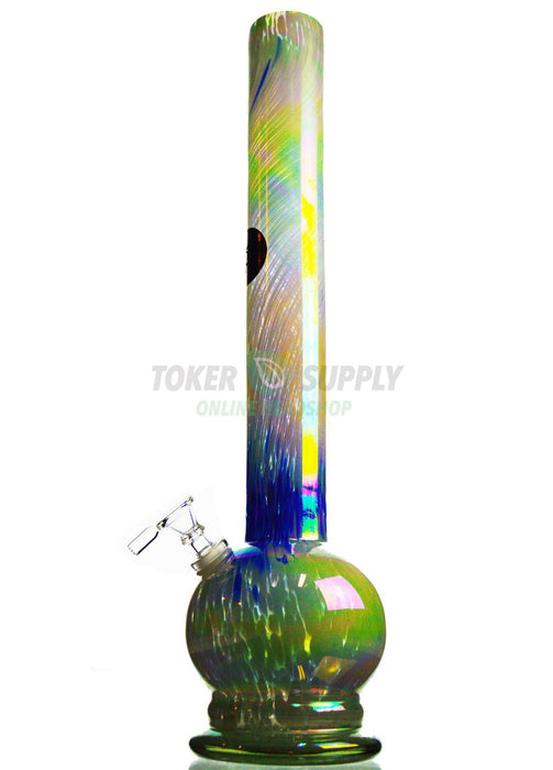 18" Straight Tube Vase Colored Glass Water Pipe