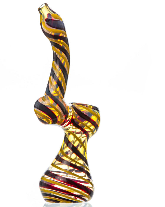 8" Swirled Colored Glass Bubbler - Toker Supply