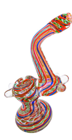 Bent Neck Color Swirl Bubbler - Toker Supply