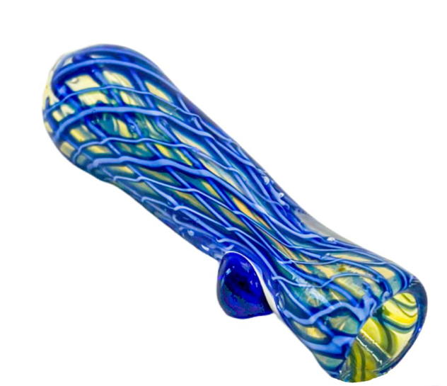 Blue Spiral Chillum Pipe - Toker Supply