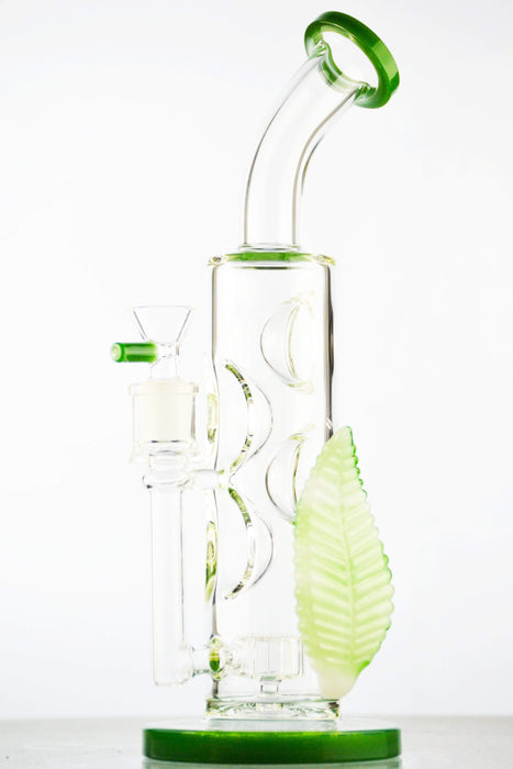 Glass Leaf Pinched Chamber Bong - Toker Supply