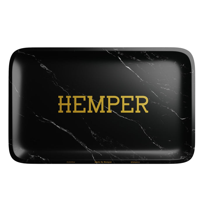HEMPER  - Luxe Black Marble Rolling Tray - Toker Supply