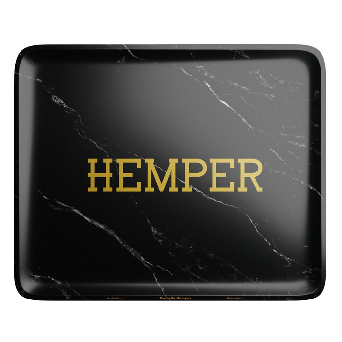 HEMPER  - Luxe Black Marble Rolling Tray - Toker Supply