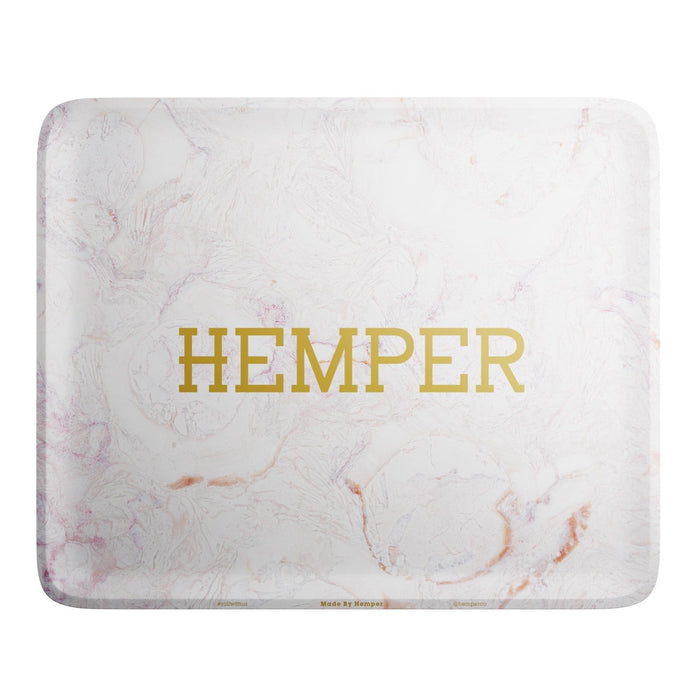HEMPER  - Luxe Marble Pink/White Rolling Tray - Toker Supply