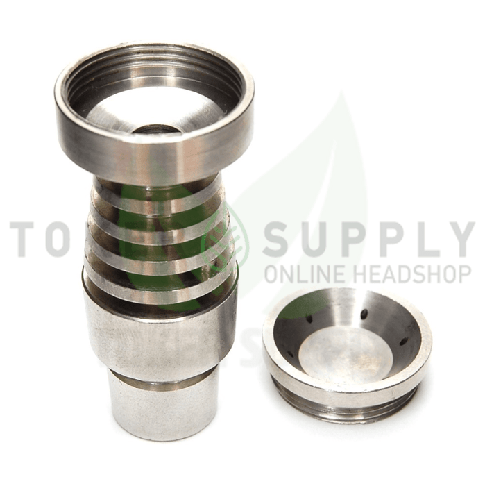 Male 6 Hole 10/14/18mm Domeless Titanium Nail - Toker Supply