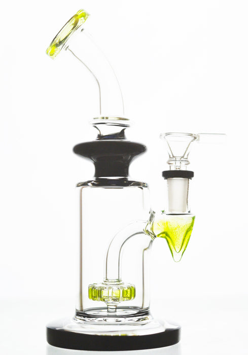 "Milk Glass" Water Pipe With Showerhead Perc - Toker Supply
