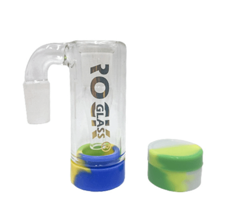 14mm Male 90 degree Reclaim Catcher Banger with Silicone Jar Set 