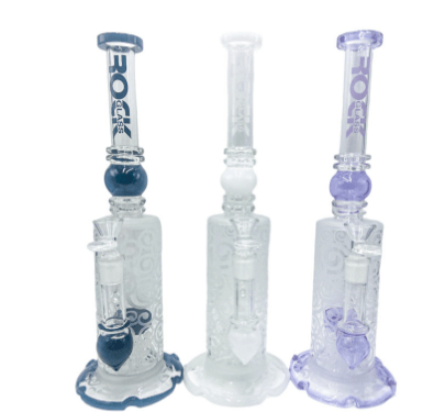 Rock Glass 12'' Frosted Etched - Toker Supply