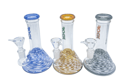 Rock Glass 7" Fumed Round Base - Toker Supply