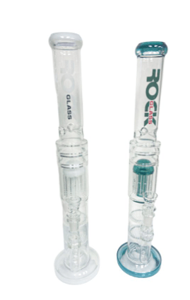 Rock Glass Tree Perc to Double HoneyComb  20'' - Toker Supply