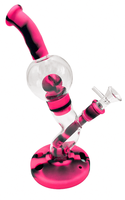 Silicone Glass Bubble Bent Neck Bong - Toker Supply