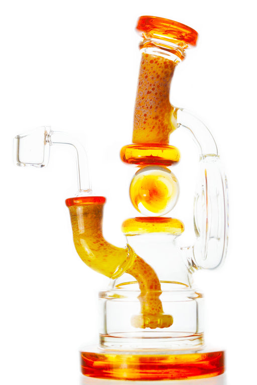 Stained Glass Spinning Ball Bent Neck Dab Rig - Toker Supply