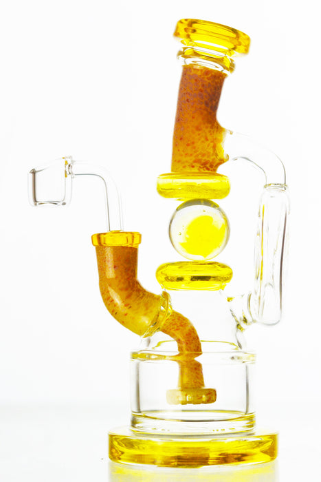 Stained Glass Spinning Ball Bent Neck Dab Rig - Toker Supply