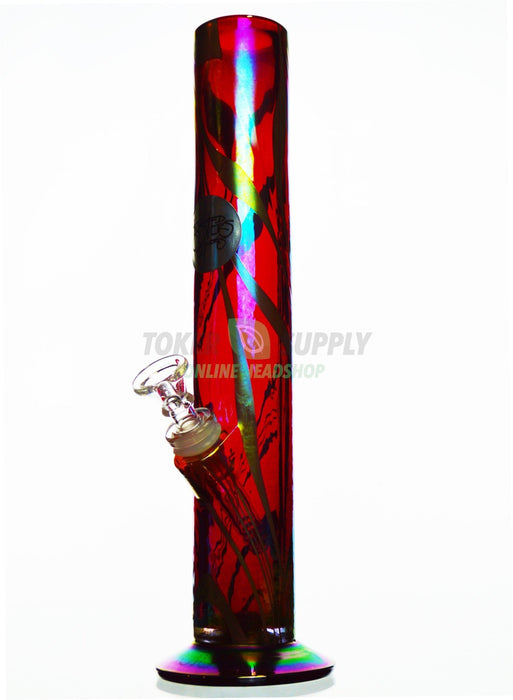Straight Tube Colored Glass Water Pipe