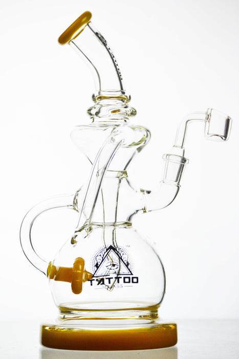 Tattoo Glass - Bubble Base Dual Recycler - Toker Supply