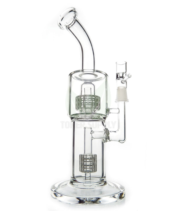 The "Loud Pack" Bent Neck Double Stereo Matrix Perc Water Pipe